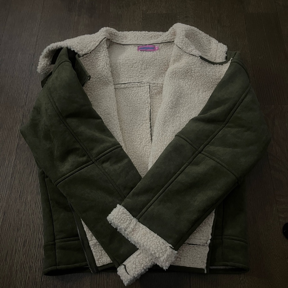 Faux Suede Shearling Oversized Jacket